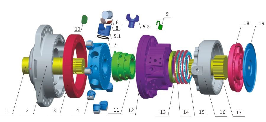Poclain "MS08" Motor Parts Digram