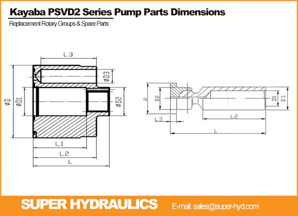 Kayaba PSVD2-21 Pump Spare Parts Dimension Reference Drawing